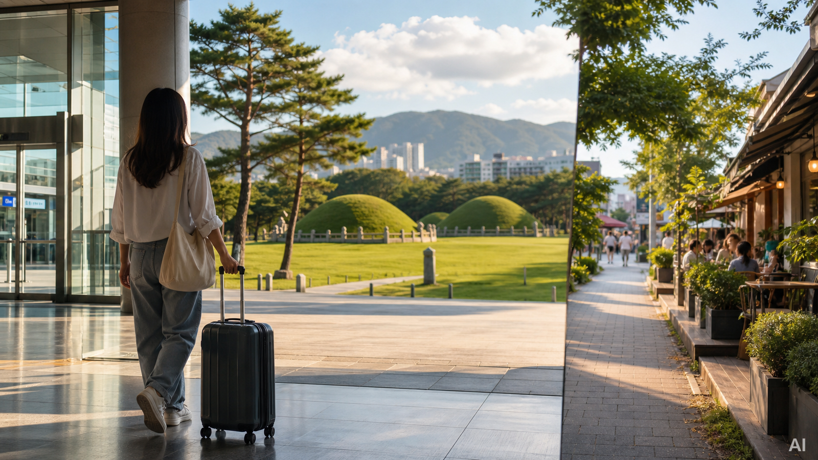 김해공항 도착 후 6시간 여름 여행 코스: 가야왕릉과 봉리단길 AI 생성 대표 이미지