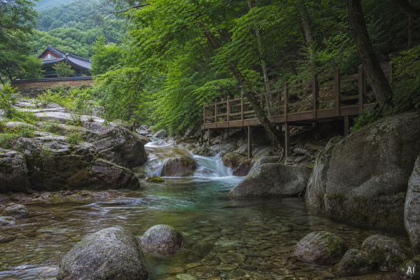 산청 대원사계곡, 여름 한가운데서도 서늘한 물길을 걷다 AI 생성 대표 이미지
